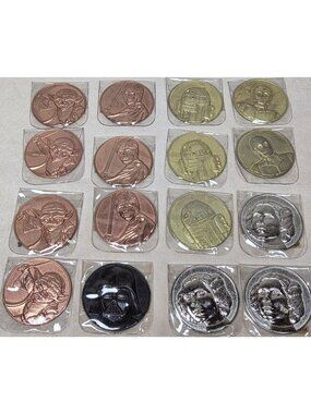 Star Wars Lot of 16 Limited Edition Collectible Coins Medallion From 2005